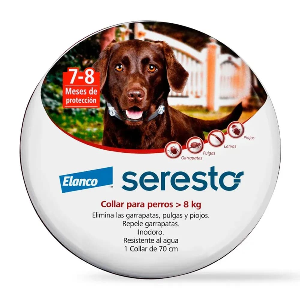 Collar Seresto Antipulgas y Anti Garrapatas Perros Mayor a 8Kg