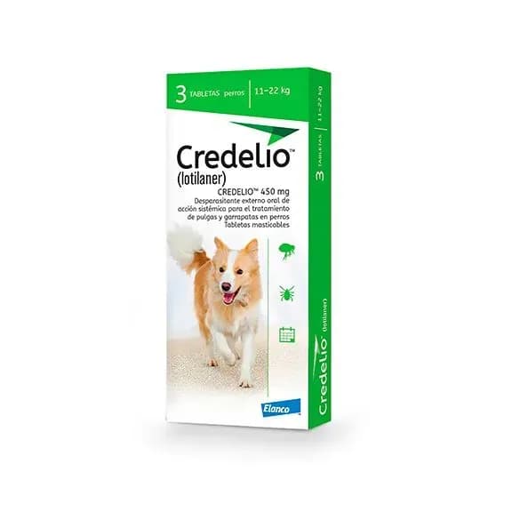 Credelio (Lotilaner 450 mg) Tb Masticable Anti pulgas y Garrapatas (Verde)