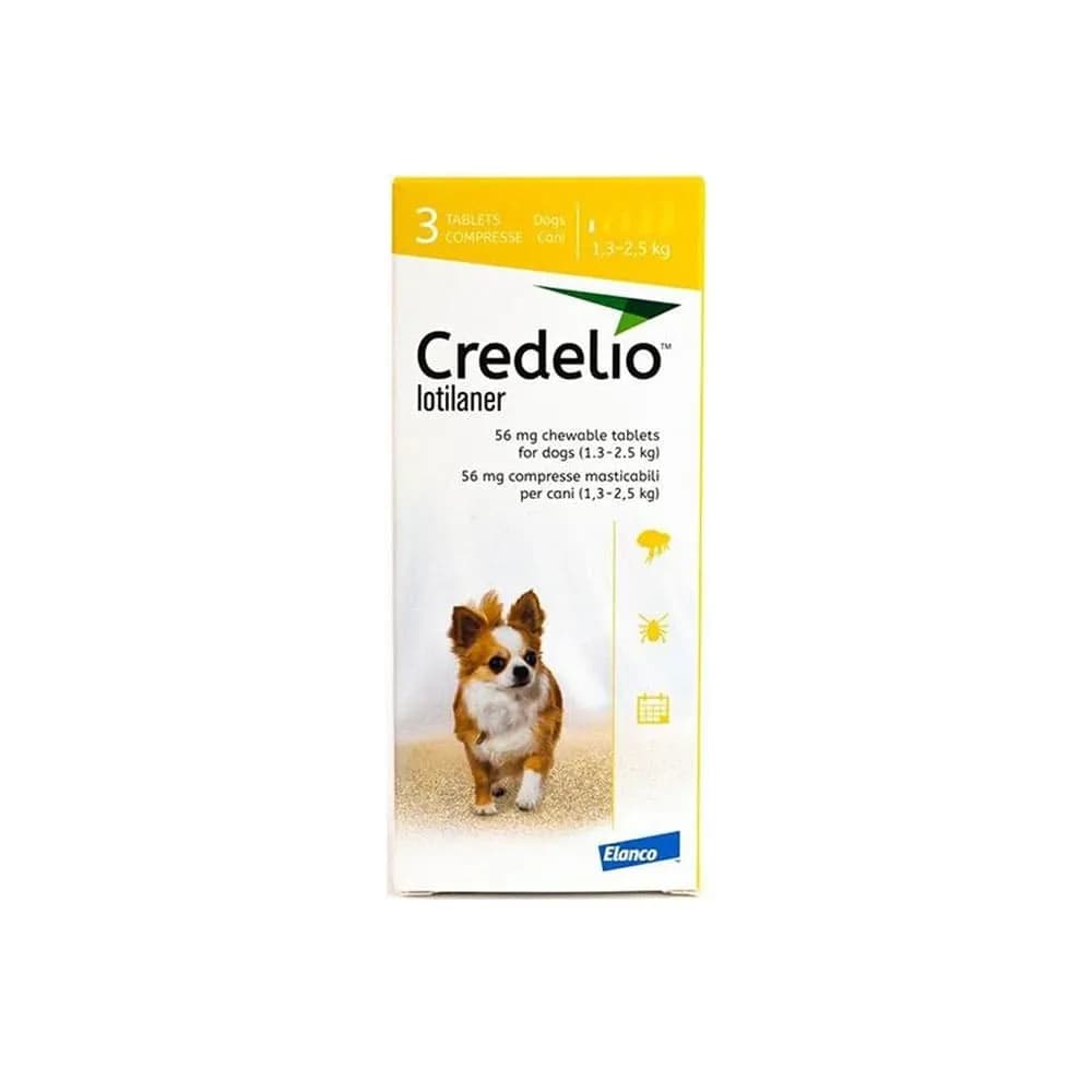 Credelio (Lotilaner 56,25mg) Tb Masticable Anti-pulgas y Garrapatas (Amarillo)