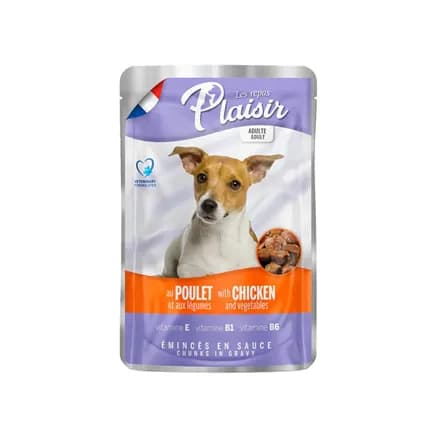 Plaisir Chunks In Gravy With Chicken And Vegetables For adult Dogs x 100 gr (2 Unidades)